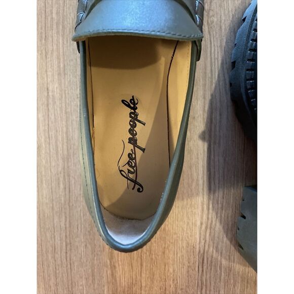 Free People Olive Green Chunky Loafers - Picture 8 of 8